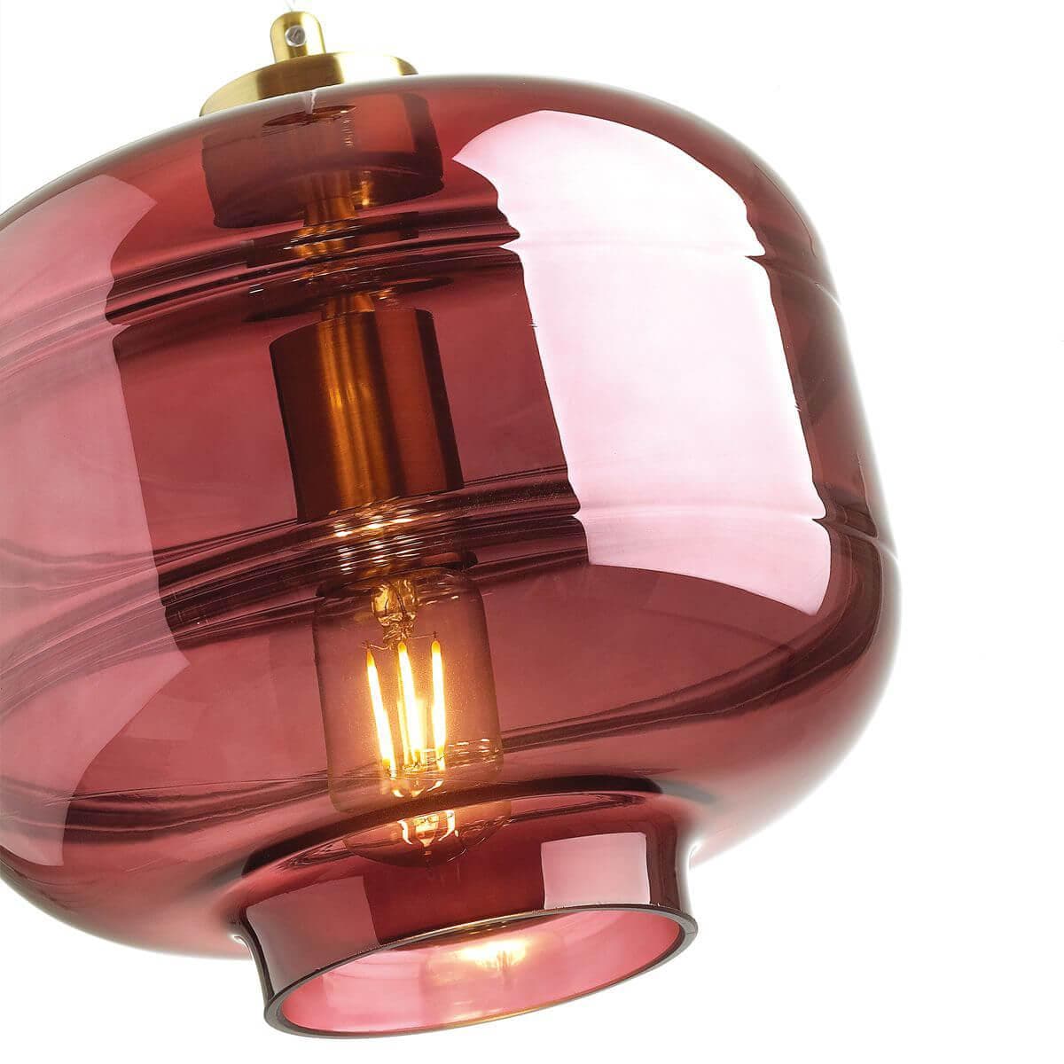 Odeon Light 4772/1 ODL21 бордовый/бронзовый Подвес E27 60W STORBI — миниатюра 5