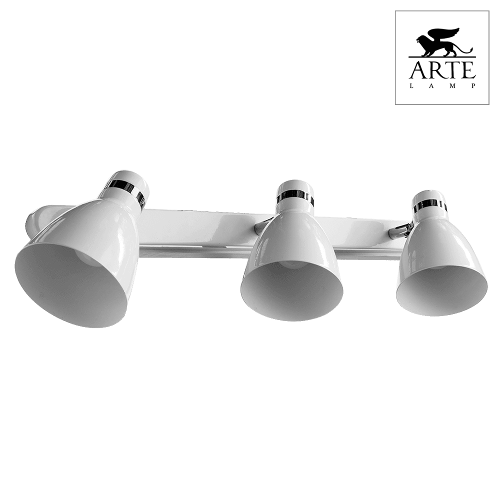 Arte Lamp Mercoled Хром/Белый Спот 3x60W 3xE27 A5049PL-3WH — миниатюра 4