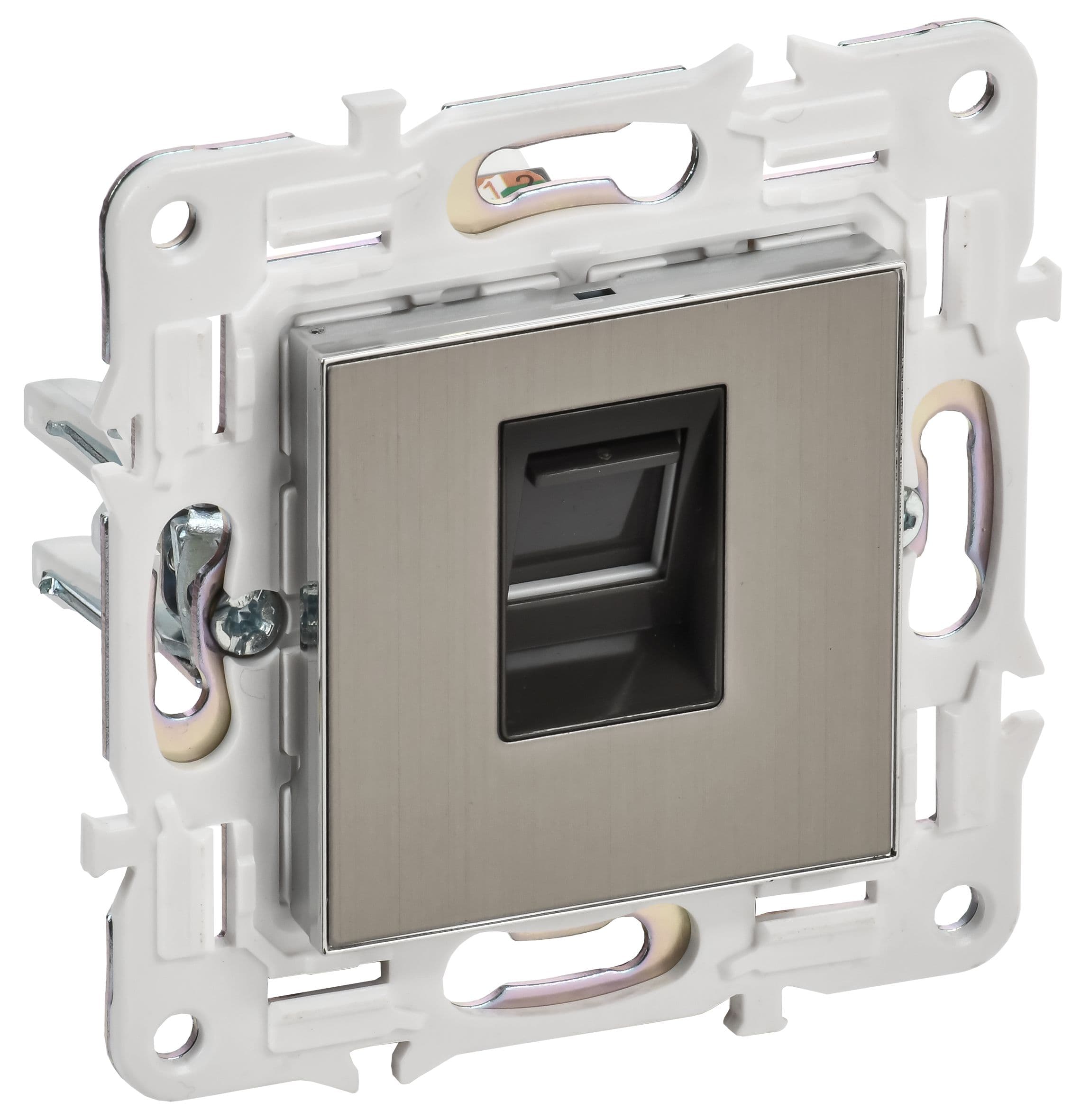 IEK SKANDY Никель Розетка компьютерная RJ45 кат.5E SK-K01N — миниатюра 1