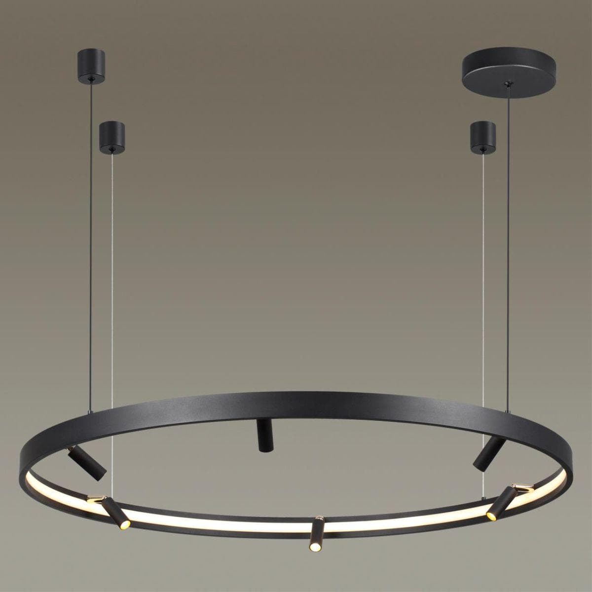 Odeon Light 4317/93L HIGHTECH ODL22 107 металл/черный с золотом Подвесной светильник с пультом ДУ и доп. Креплением IP20 LED 63W+30W 3720Лм 3000-6000K — миниатюра 4