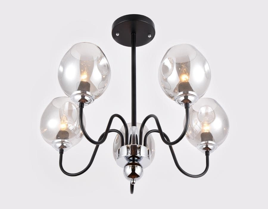 Ambrella Подвесная люстра TR9058/5 BK/SM черный/дымчатый E27 max 40W D650*572 — миниатюра 4
