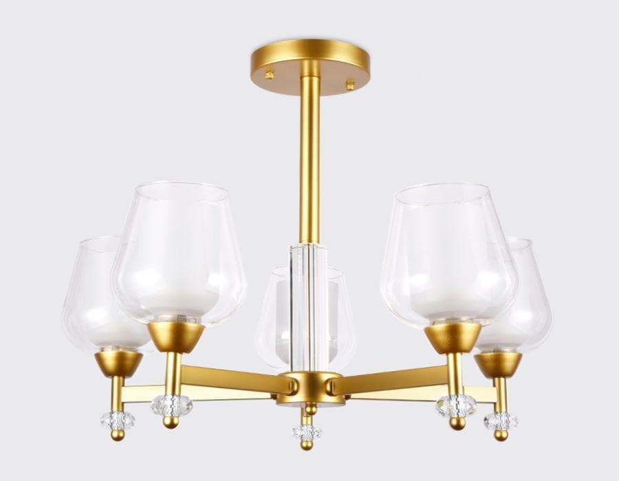 Ambrella Подвесная люстра TR3154/5 GD/CL золото/прозрачный E27/5 max 40W D630*460 — миниатюра 3