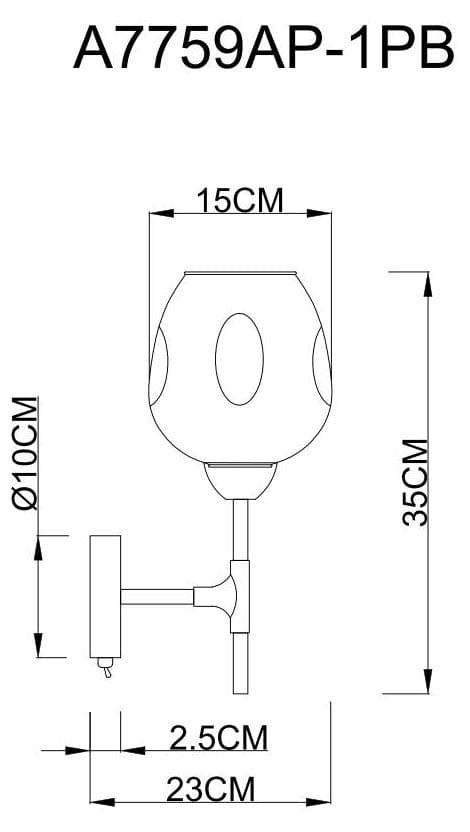 Arte Lamp A7759AP-1PB Бра с одним плафоном — миниатюра 3