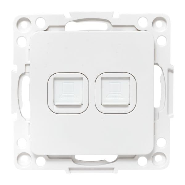 EKF Стокгольм Механизм розетки RJ-45 2-местной белый — миниатюра 2