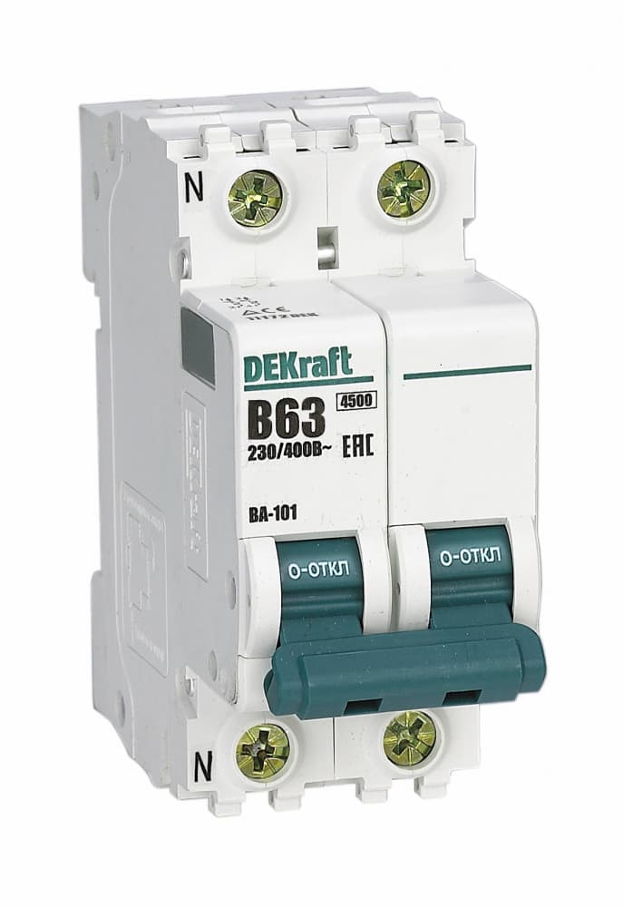 Dekraft ВА-101 Автоматический выключатель 1P+N 63А (B) 4,5кА 11172DEK