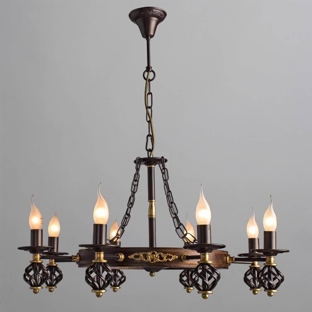 Arte Lamp Cartwheel Коричневая Люстра 60W E14 A4550LM-8CK — миниатюра 6