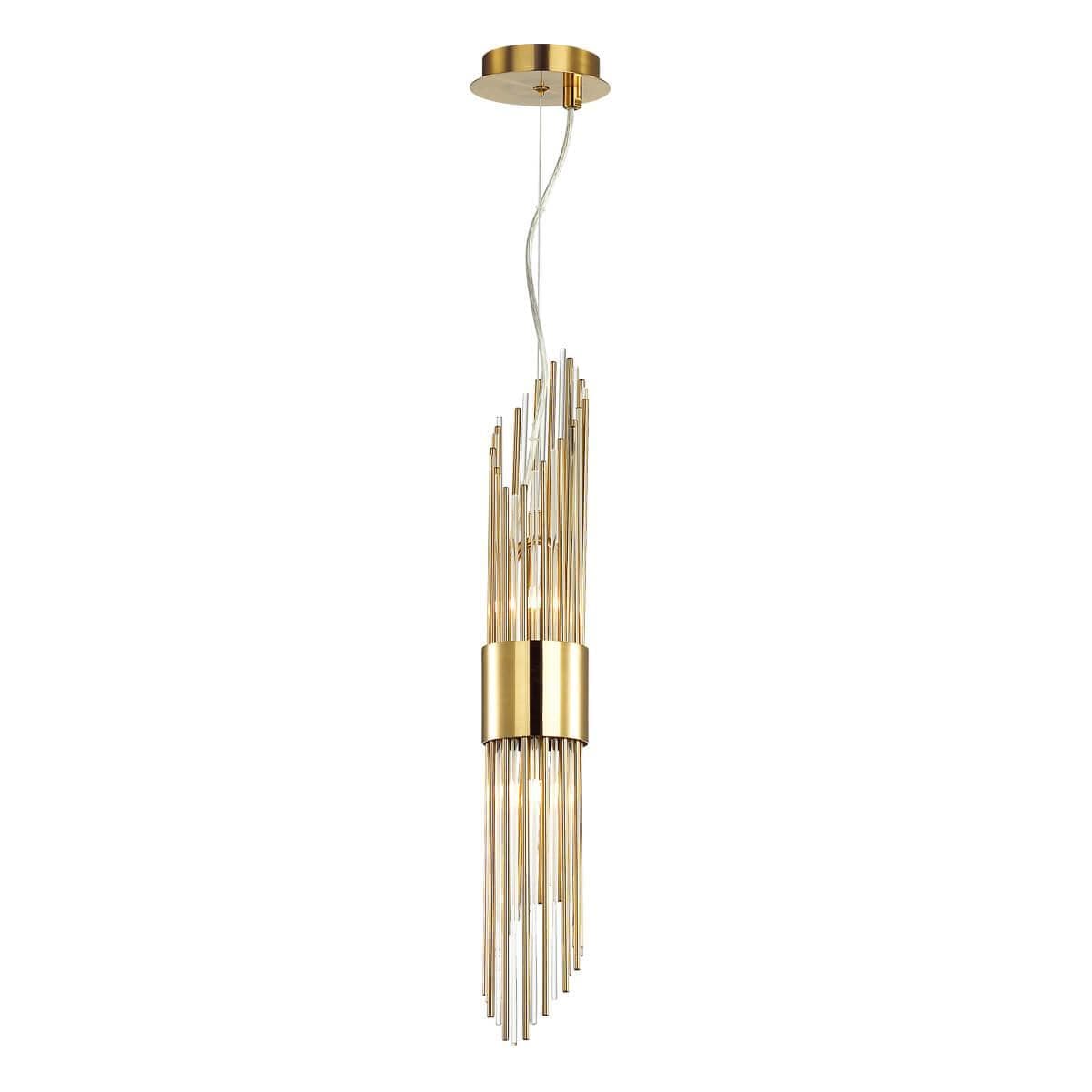Odeon Light 4847/2 HALL ODL21 335 золото/металл/стекло Подвес G9 2*40W FLAMBI — миниатюра 1