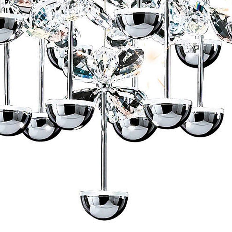 Eglo Подвес LED PIANOPOLI, 15х2,5W(LED), Ø500, H1100, нерж. cталь, хром/хрусталь, прозрачный 93662 — миниатюра 2