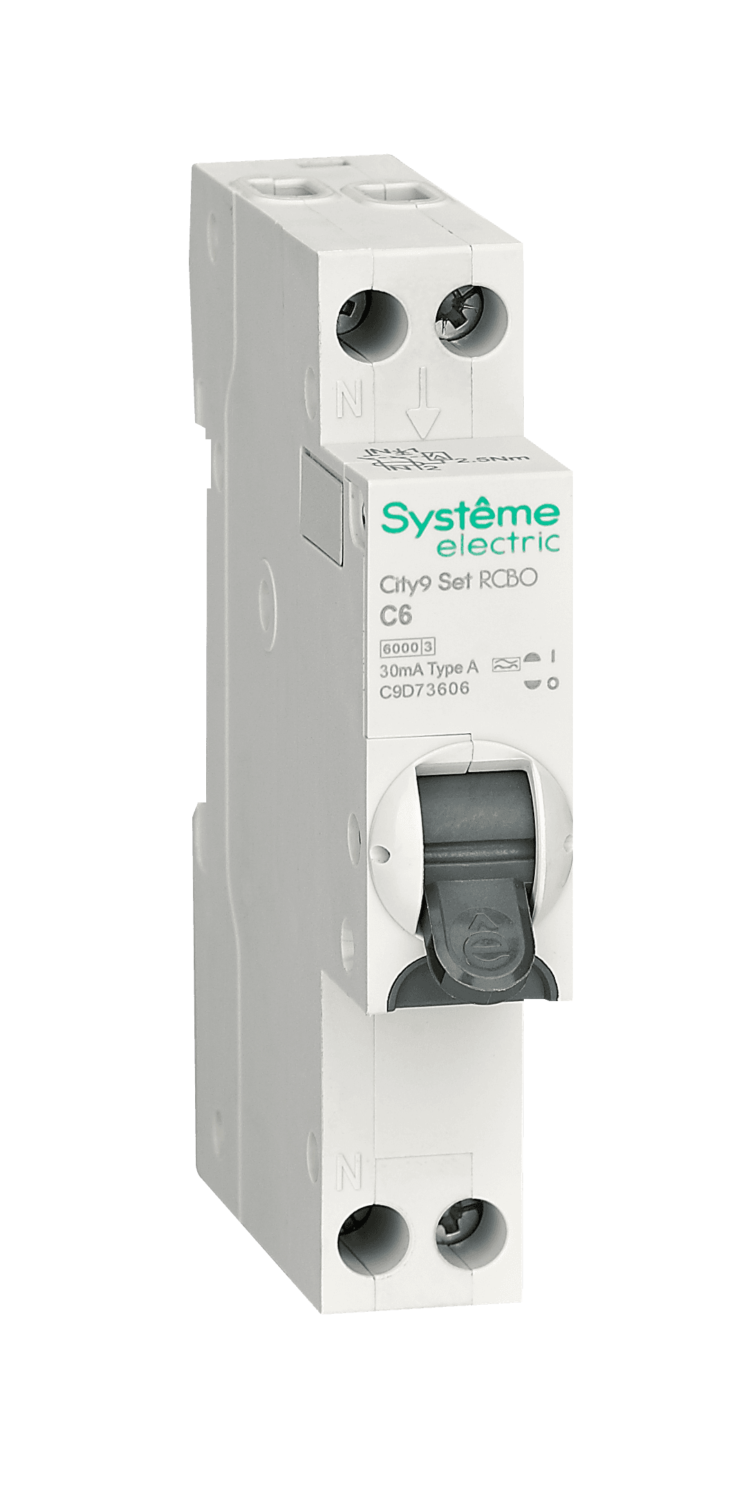 Systeme Electric City9 АВДТ 1П+Н C6 6000A 30мА A 18мм