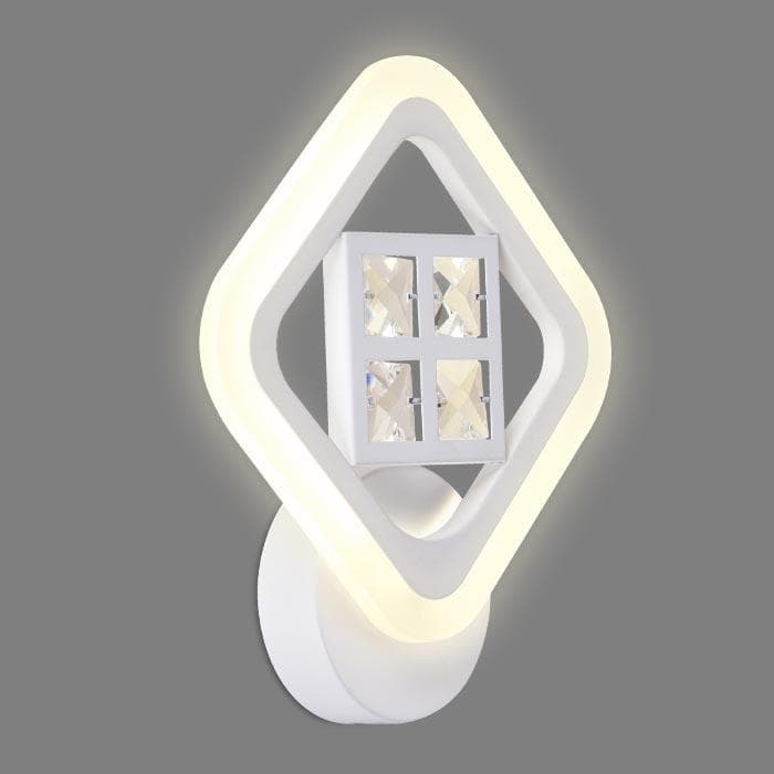Ambrella Настенный светодиодный светильник с хрусталем FA284 WH белый 15W 260*230*60 — миниатюра 4