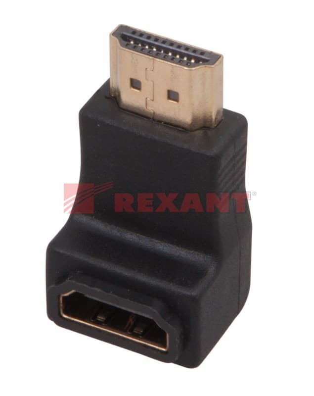 ПереходНИК гн.HDMI - шт.HDMI угловой GOLD Rexant 17-6805 — миниатюра 2