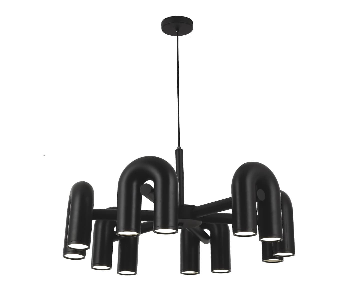 Kink Light 08465-6,19 Люстра Канти черный d80 h150 Led 72W (3000-6000K)