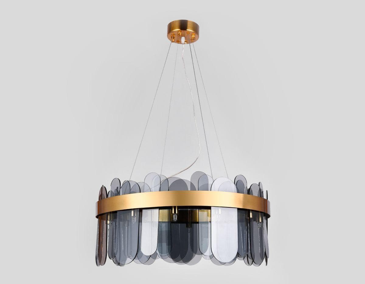 Ambrella Подвесная люстра с хрусталем TR5344/12 GD/SM золото/дымчатый G9/12 max 40W D600*770 — миниатюра 4