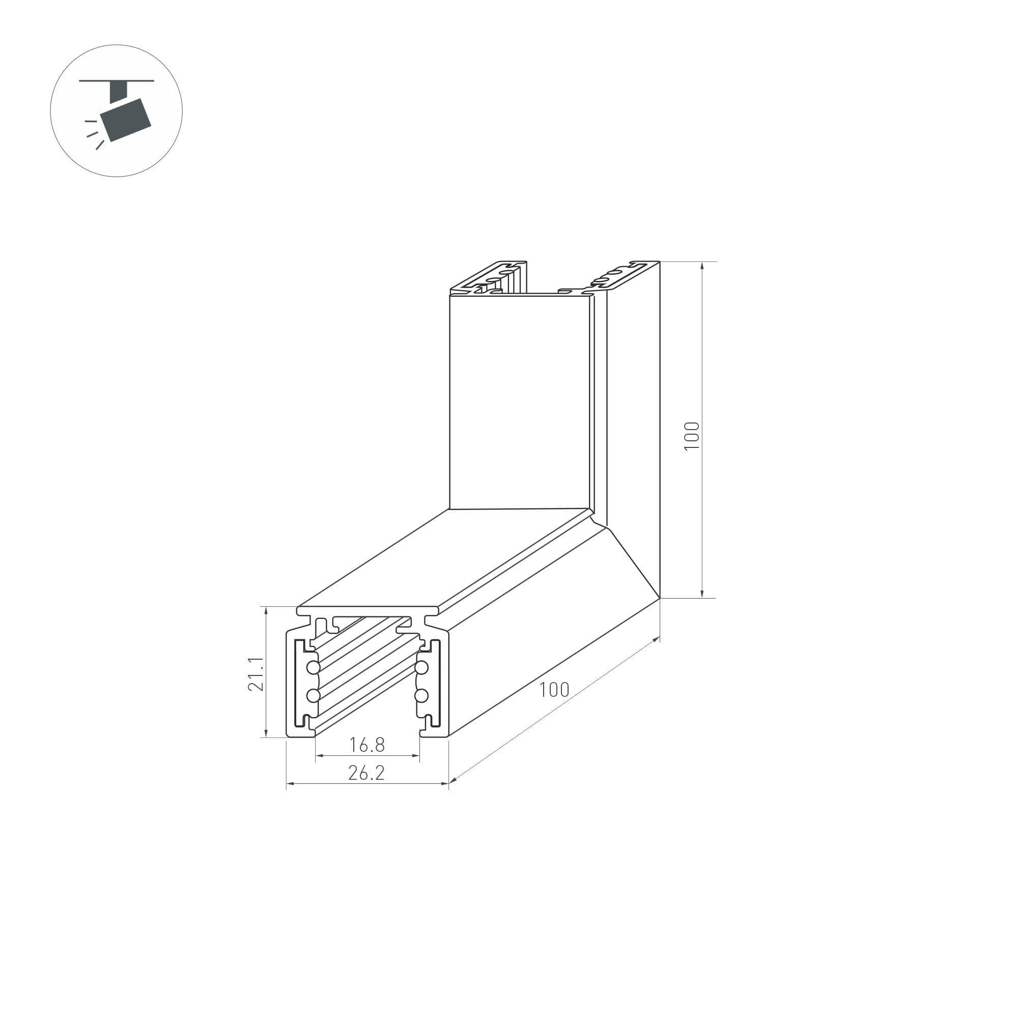 Arlight Коннектор угловой MAG-ORIENT-CON-2620-L90-EXT (BK, внешний) ( IP20 Металл, 3 года) 036021 — миниатюра 2