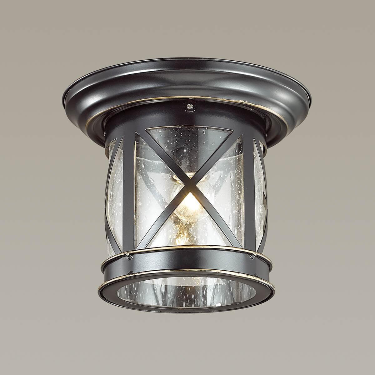 Odeon Light 4045/1C ODL18 708 черный/золотая патина Уличный потолочный светильник IP44 E27 60W 220V SATION — миниатюра 2