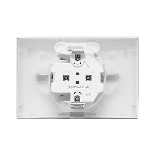 EKF Механизм розетки двойной, 16А, IP44, с заземлением, со шторками, с рамкой, с крышками, алюминий Эпика — миниатюра 11