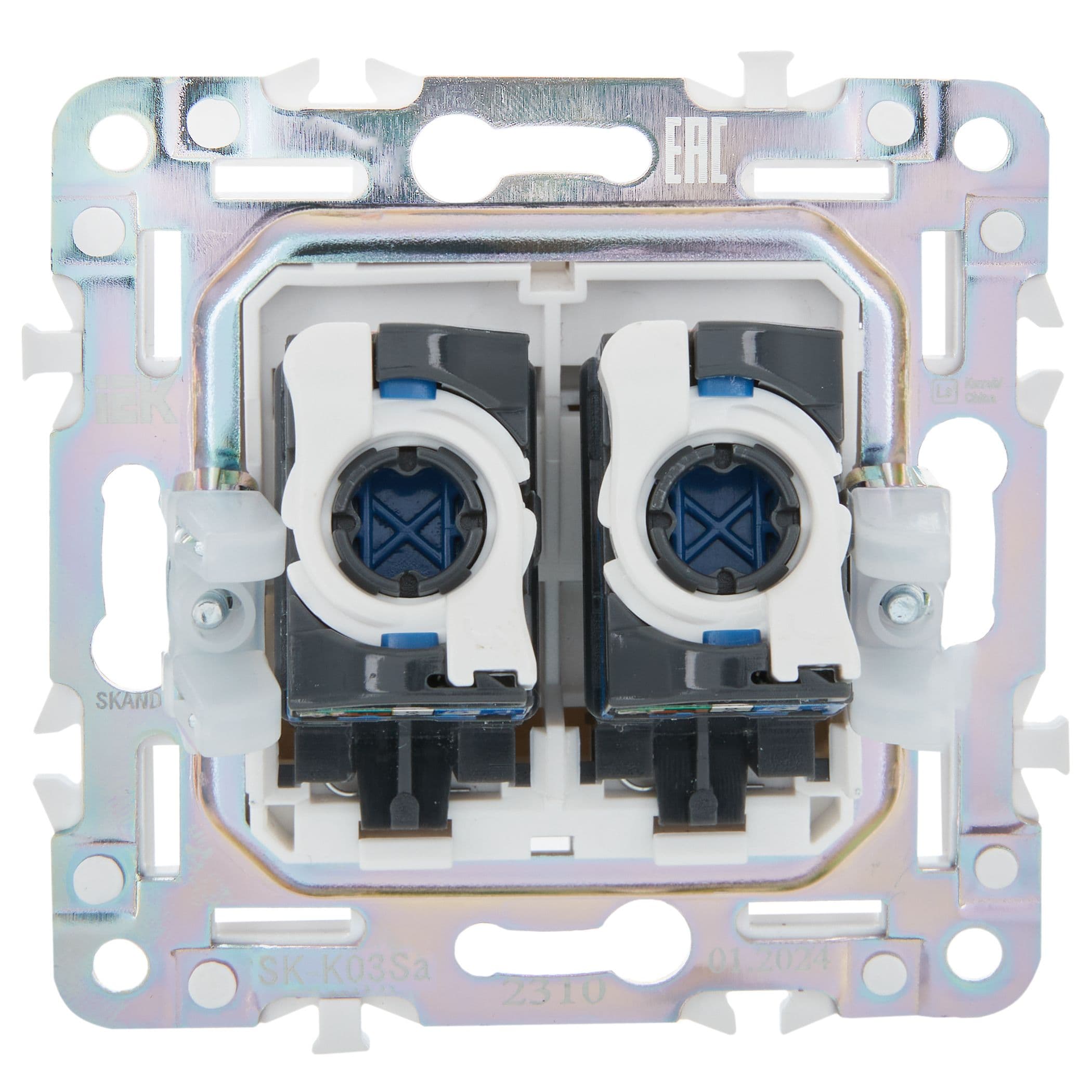 IEK SKANDY Песочный Розетка компьютерная двойная RJ45 кат.5E SK-K03Sa — миниатюра 3