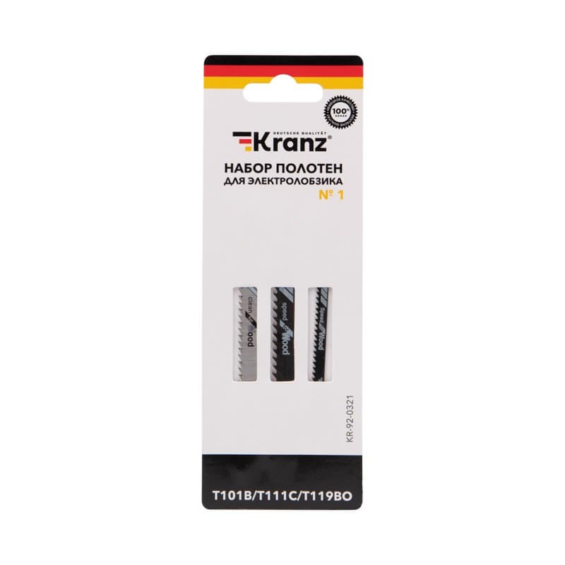 Kranz Набор полотен для электролобзика  № 1 T101B/T111C/T119BO (3 шт./уп.) KR-92-0321 — миниатюра 2