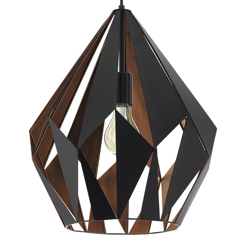 Eglo 49878 Подвес CARLTON 1, 1x60W (E27), 385, H1500, сталь, черный, медный — миниатюра 3