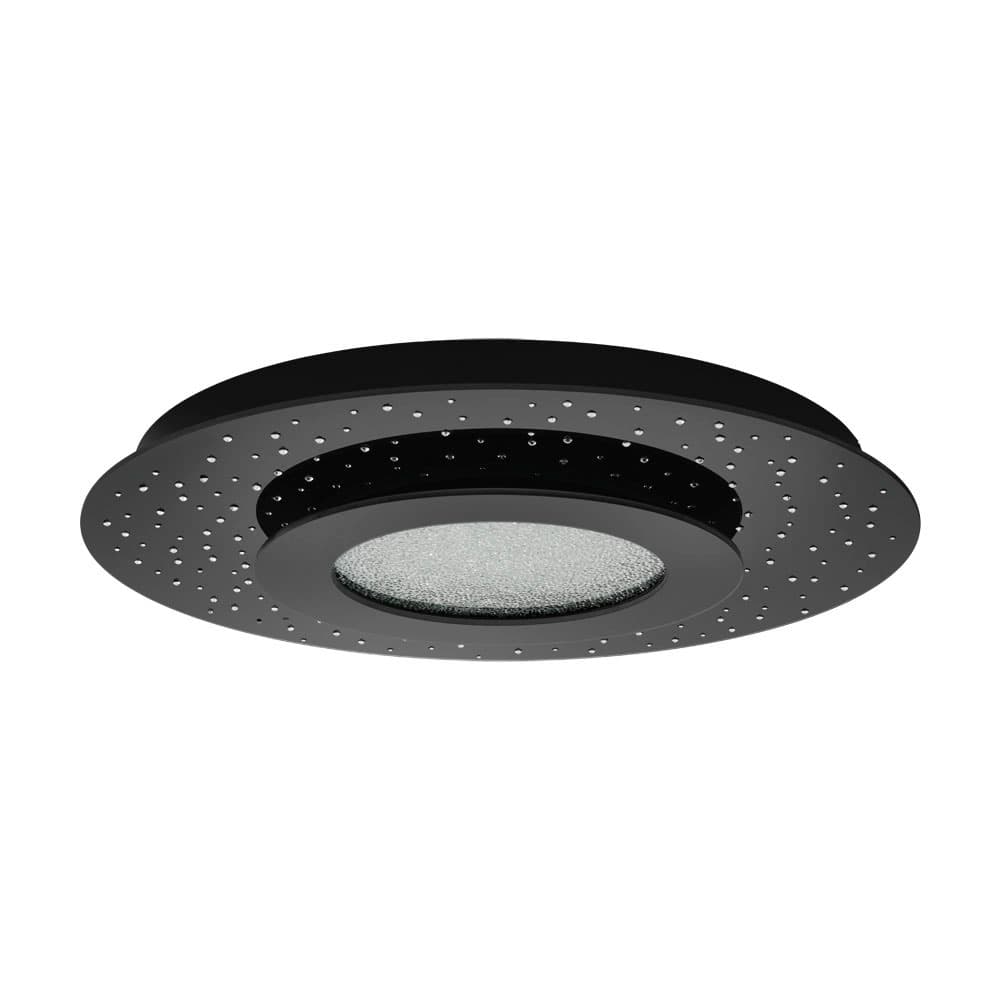 Eglo AZURREKA Светильник светодиодный потолочный с пультом ДУ, 24W(LED), Ø500, H60, 2700lm, сталь, черный/кристаллы, черный 33711