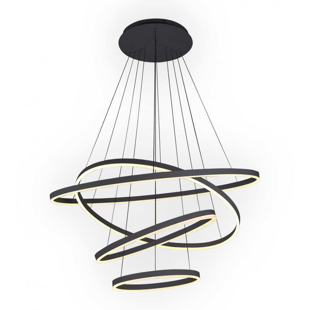 Kink Light 08204,19A(4000K) Подвес Тор черный d100+80+60+40 h160 Led 174W (4000K) диммируемый с пультом ДУ