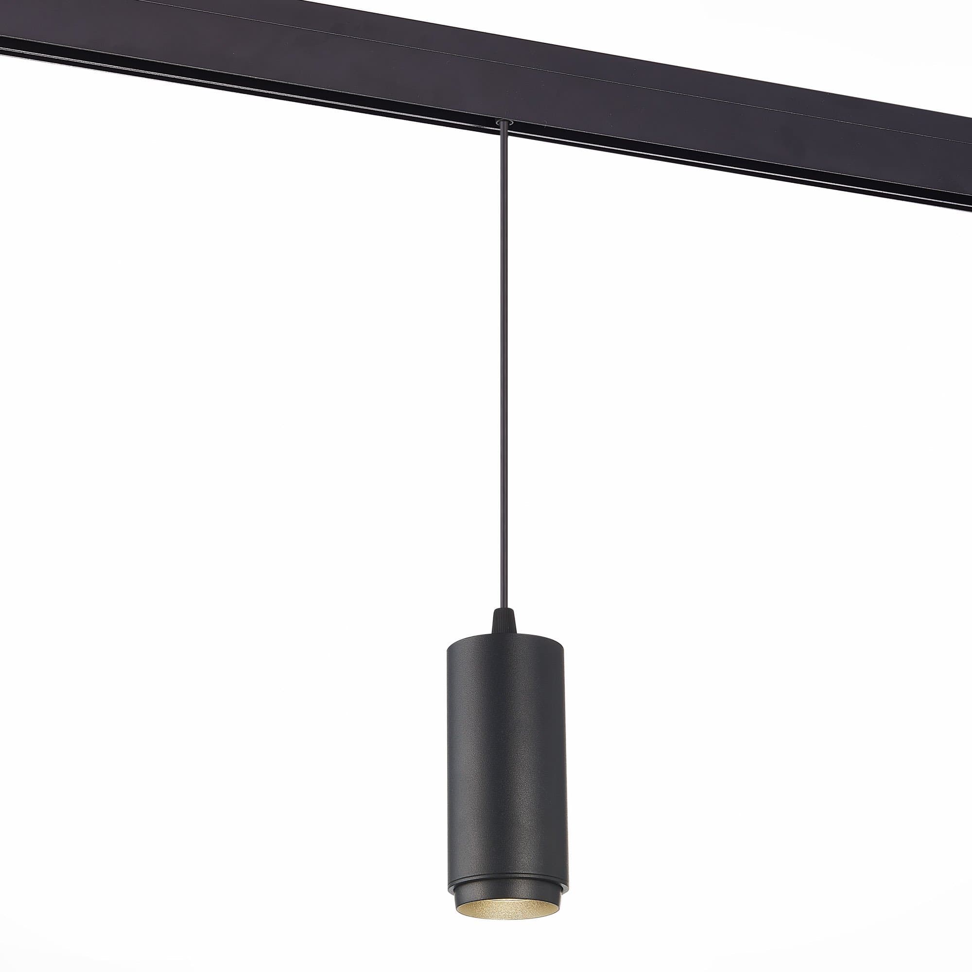 ST Luce ST357.433.06 Магнитный трековый светильник подвесной ZOOM Черный LED 1*6W 3000K 667Lm Ra>80 10-60° IP20 D60xH120 48V