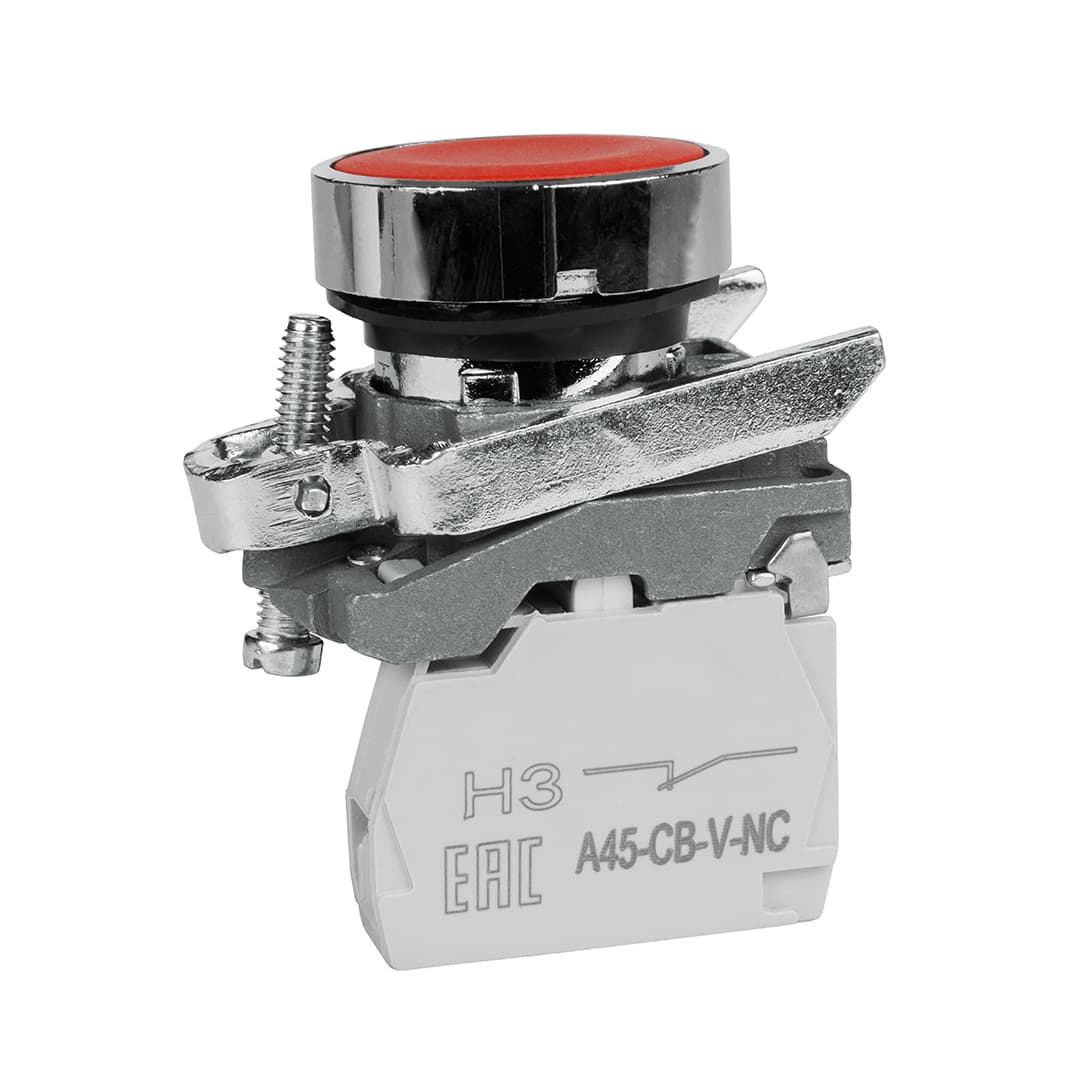 КЭАЗ Кнопка OptiSignal D22 C4-P-401 красная металл 1НЗ XB4BA42