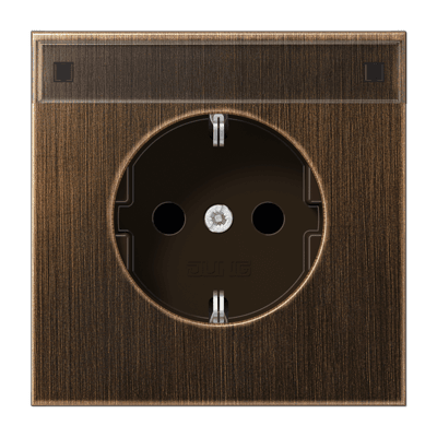 JUNG Штепсельная розетка SCHUKO 16A 250V~ с защитой от детей, латунь Antik ME1520KINAAT