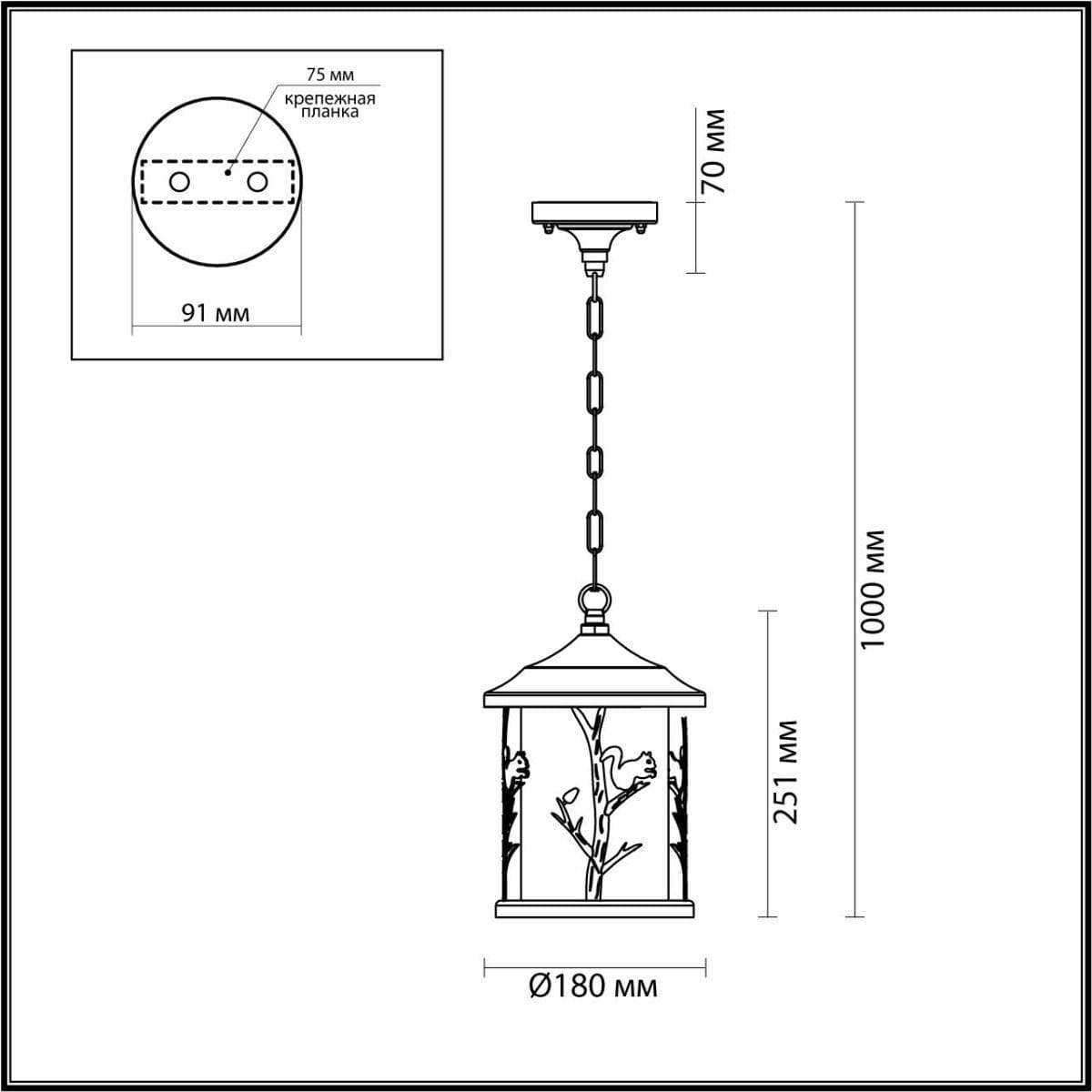 Odeon Light 4963/1 NATURE ODL22 579 черный/стекло Ландшафтный подвес E27 1*60W IP44 CUITA — миниатюра 3