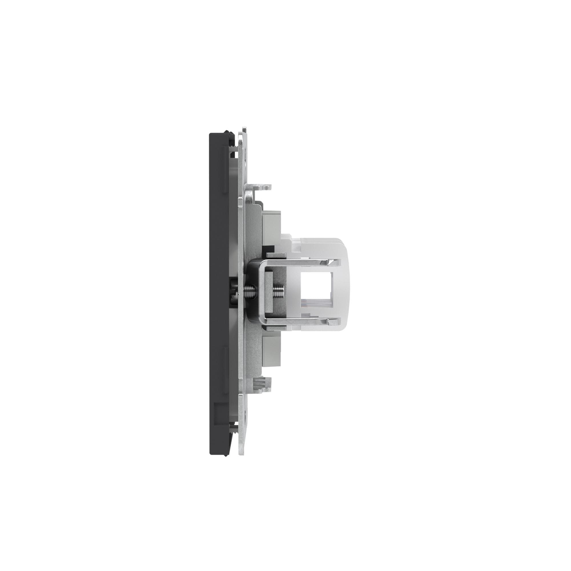 DKC KANT Компьютерная розетка RJ-45 без шторки, кат.5е двойная, черный уголь — миниатюра 4