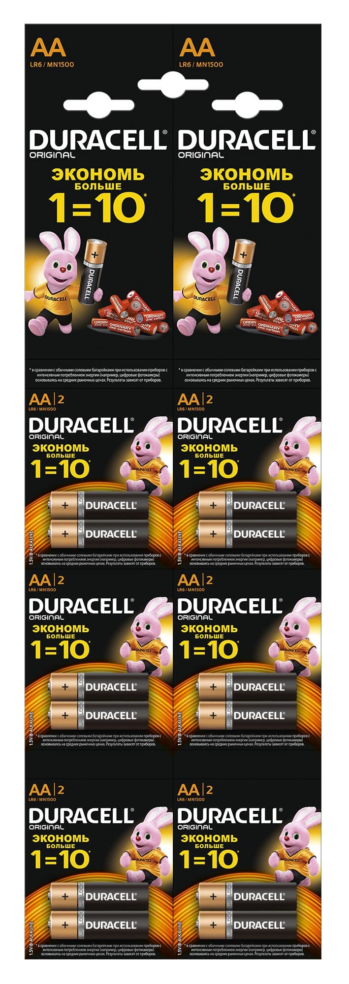 Duracell 5007439 Алкалиновая (щелочная) батарейка типа AA / LR6 / MN 1500 2BL BASIC 2*6 NEW Б0019681