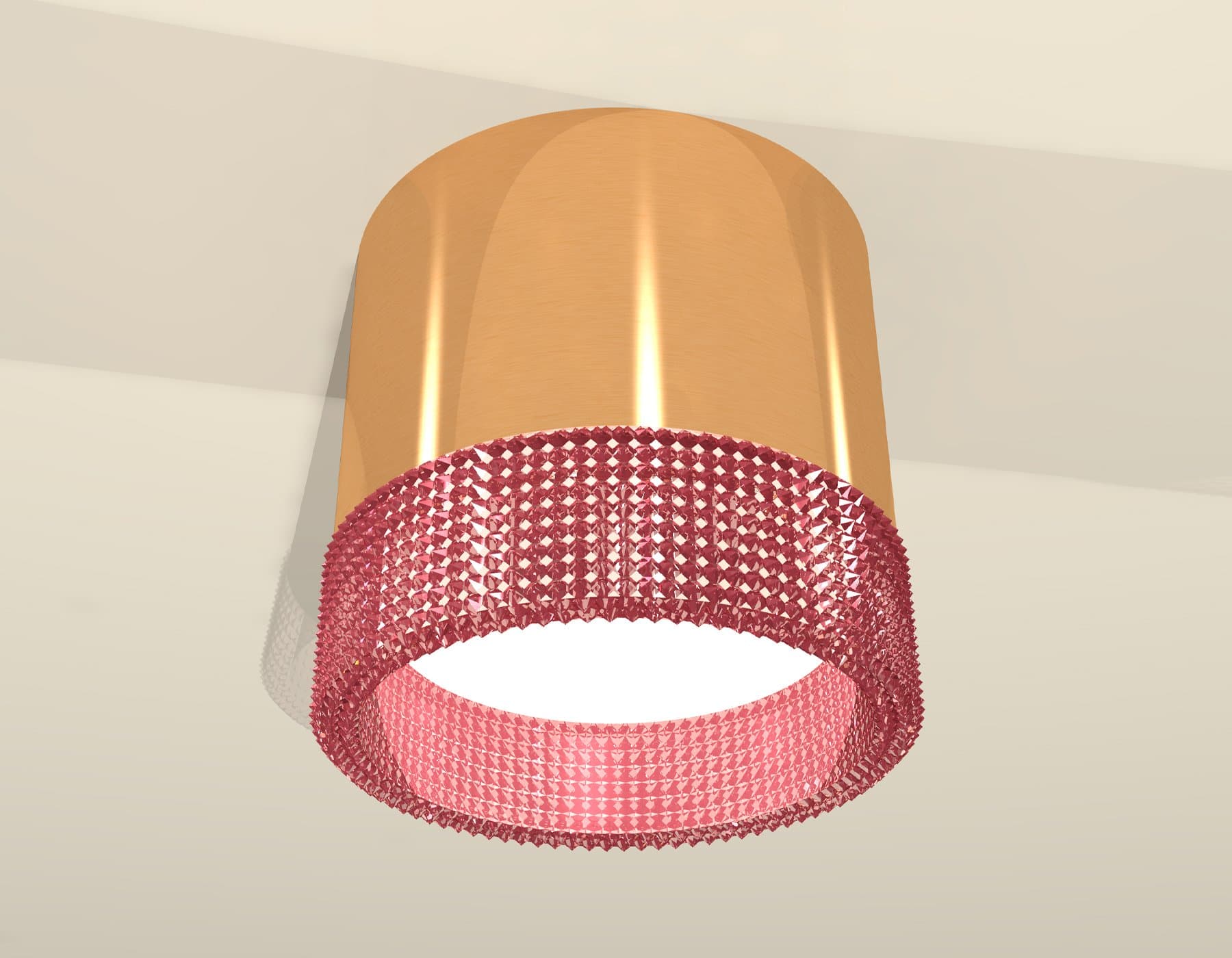 Ambrella Комплект накладного светильника с композитным хрусталем XS8121022 PYG/PI золото желтое полированное/розовый GX53 (C8121, N8486) — миниатюра 3