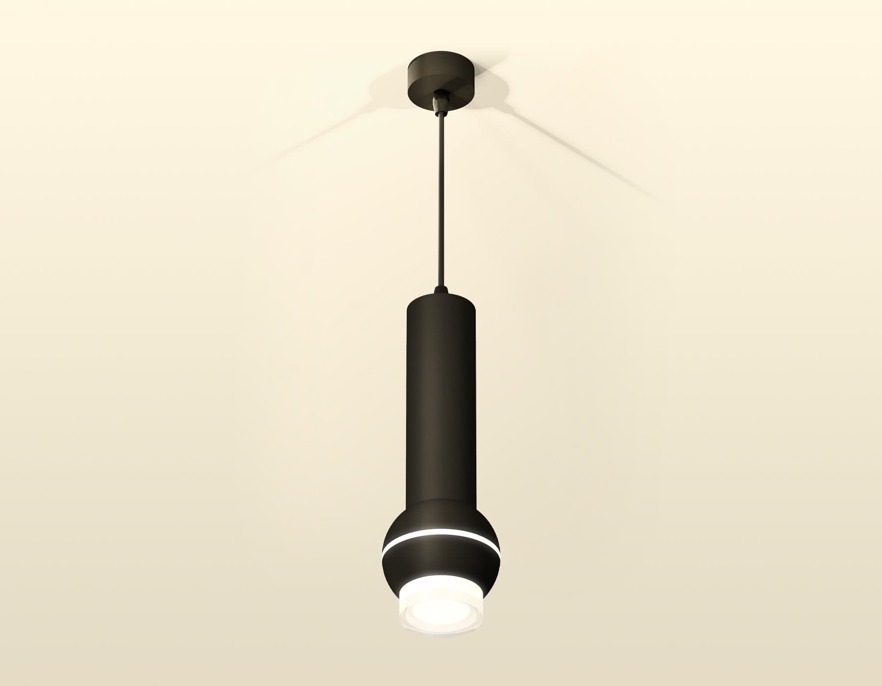 Ambrella Комплект подвесного светильника с дополнительной подсветкой XP1102010 SBK/FR/CL черный песок/белый матовый/прозрачный MR16 GU5.3 LED 3W 4200K XP11020010 — миниатюра 2