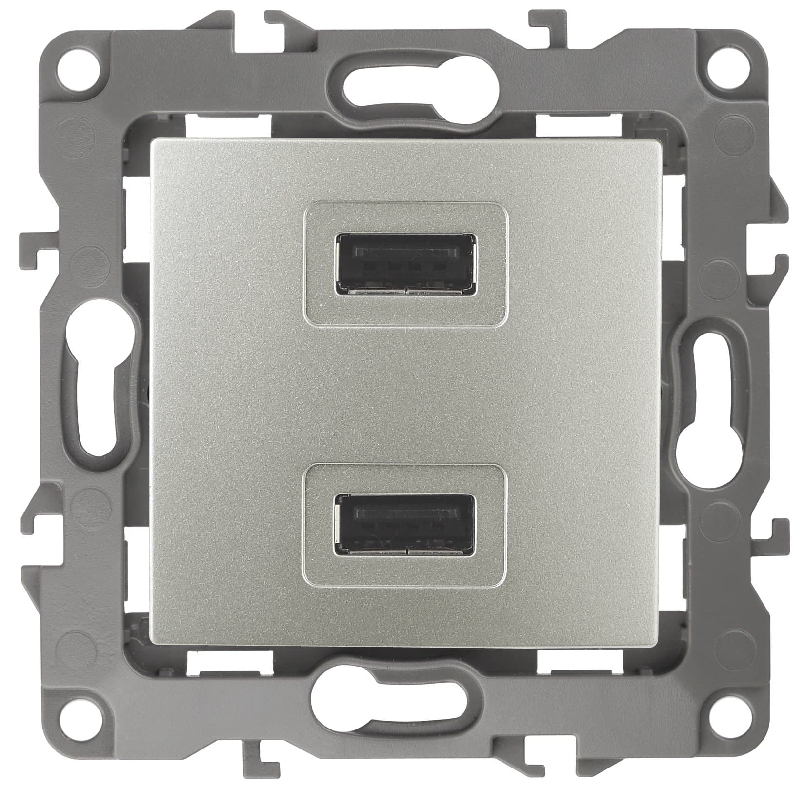 ЭРА 12-4110-15 Перламутр Устройство зарядное USB, 230В/5В-2100мА, IP20, 12