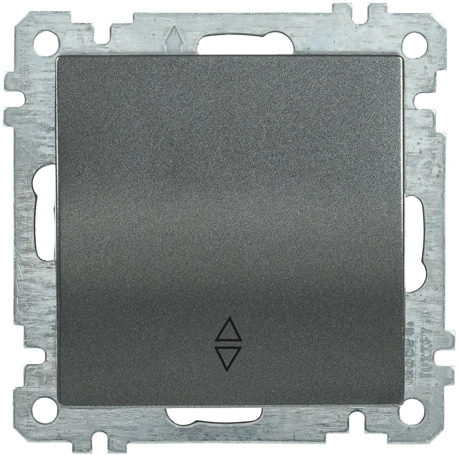 IEK ВС10-1-2-Б Выключатель  одноклавишный  проходной 10А BOLERO антрацит EVB12-K95-10