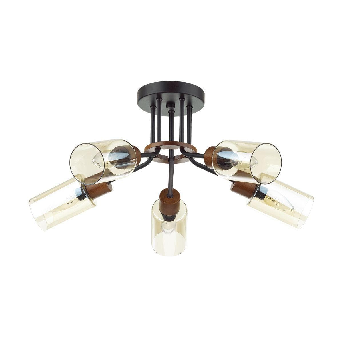 Lumion 4492/5C COUNTY LN21 203 черный, дерево Люстра потолочная E14 5*60W 220V FERN — миниатюра 2