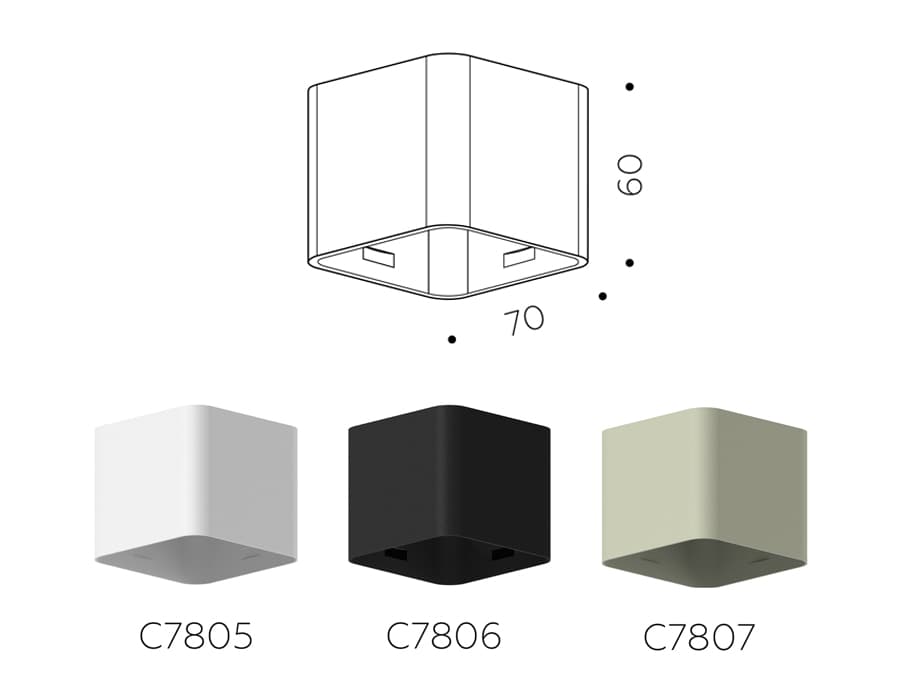 Ambrella Корпус светильника накладной для насадок 70*70mm C7806 SBK черный песок 70*70*H60mm MR16 GU5.3 — миниатюра 2