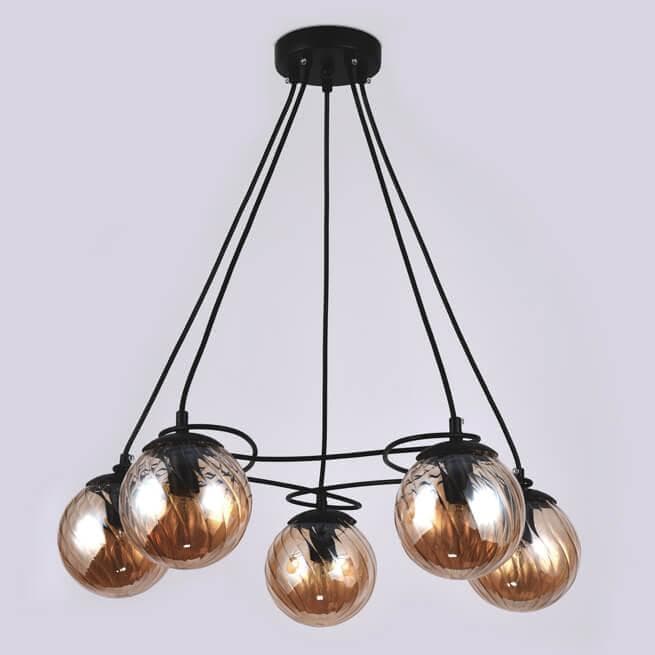 Ambrella Подвесная люстра TR9022/5 BK/TI черный/янтарь E14 max 40W D560*800 — миниатюра 3