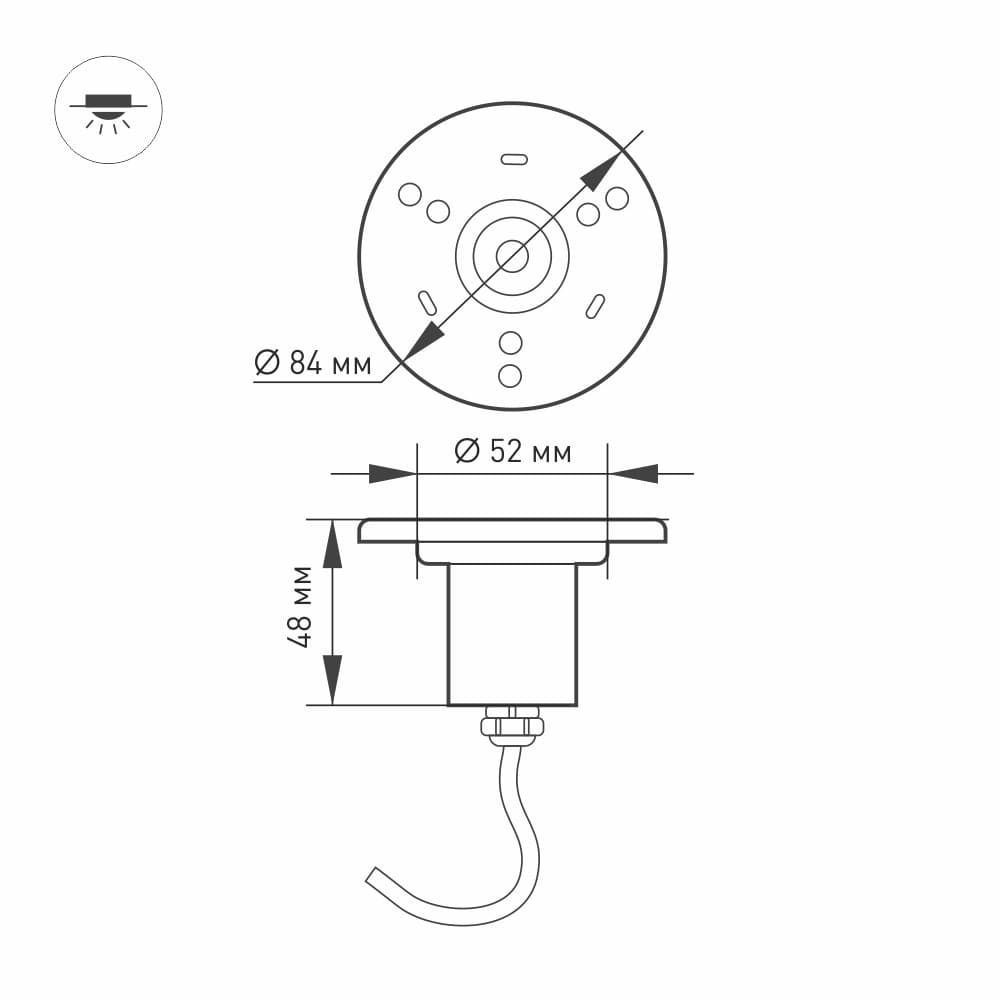 Arlight Светильник KT-AQUA-COLOR-R85-9W RGB (SL, 25 deg, 12V) (IP68 Металл, 3 года) 024939 — миниатюра 2