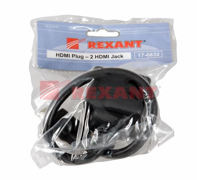 ПереходНИК шт.HDMI - 2гн.HDMI (провод) GOLD Rexant 17-6832 — миниатюра 2
