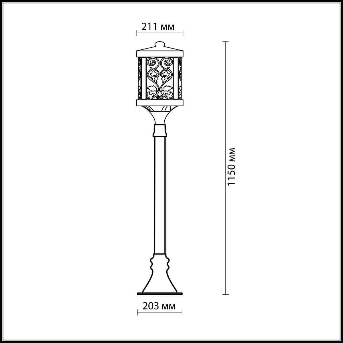 Odeon Light 2286/1A ODL12 853 патина коричневый Уличный светильник 150см IP44 E27 100W 220V KORDI — миниатюра 3