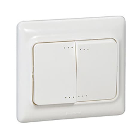 Legrand Kaptika Белый Выключатель 2-клавишный с/п 782103 — миниатюра 2
