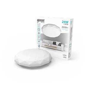 Gauss Светильник Basic Space Diamond НПС 24W 2050lm 4000K  220-240V IP20 340*75 LED 1/20 995439224
