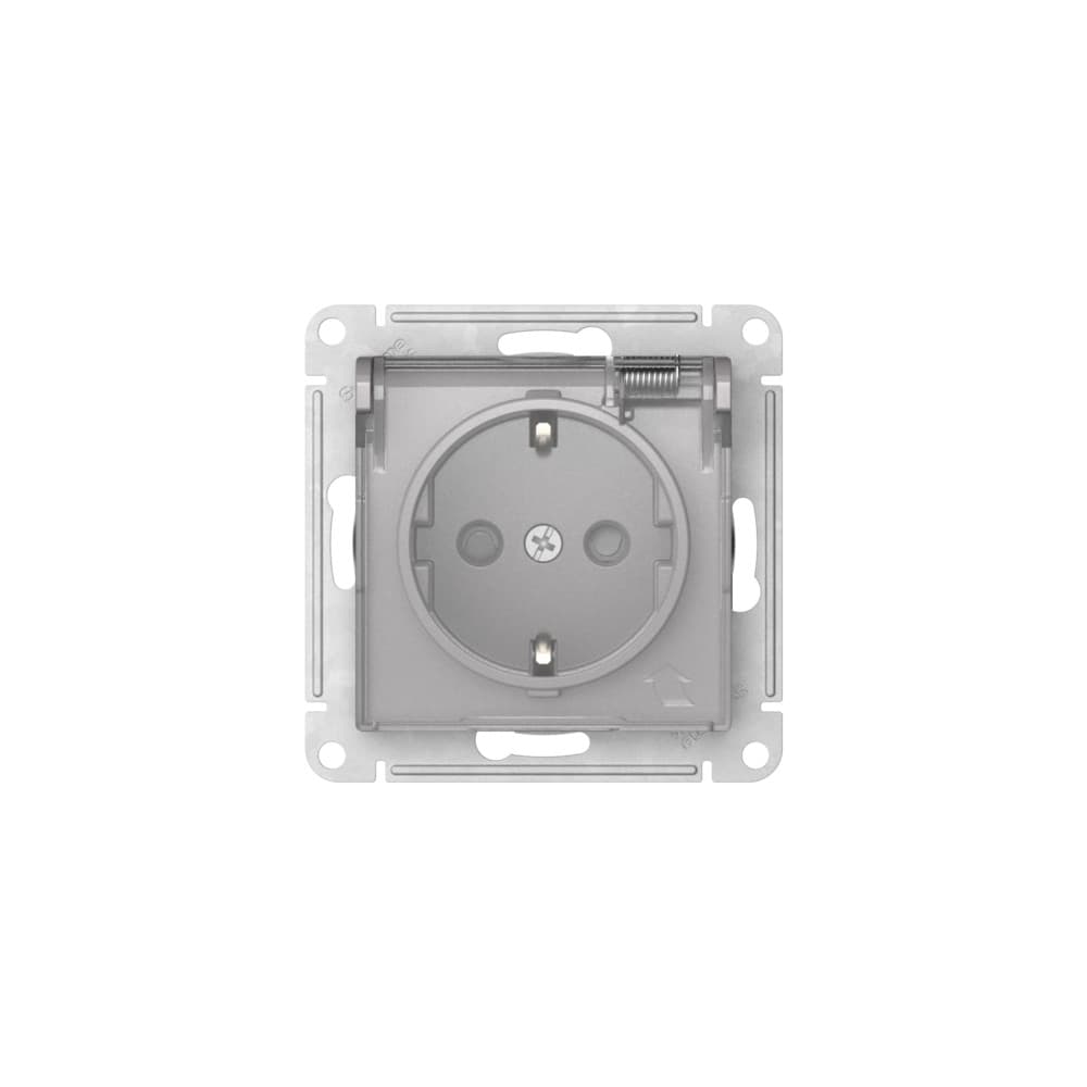 Systeme Electric AtlasDesign Aqua Алюминий Розетка с зазем. со шт. с прозрач. крыш, 16А, IP44, мех., быстрозажим. клем. — миниатюра 4