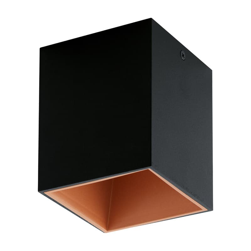 Eglo Светильник LED потолочный POLASSO, 1х3,3W (LED), 100X100, черный, медный 94496