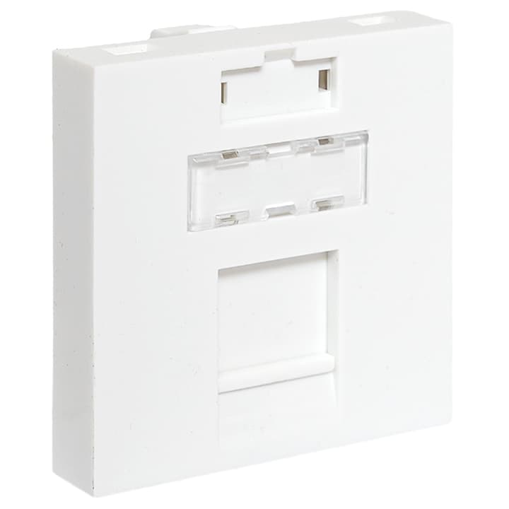 EKF TeraLINK PRO Вставка розеточная TeraLINK PRO 45x45мм формат Mosaic на 1 модуль Keystone со шторкой и маркером белая