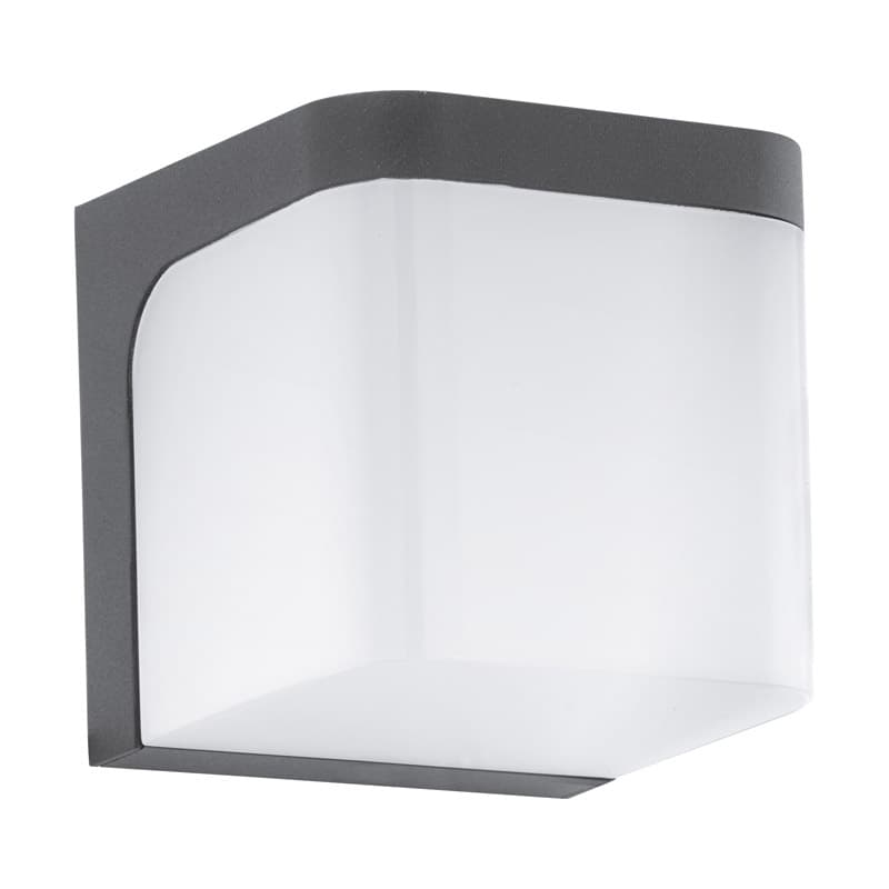 Eglo Светильник LED уличный настенный JORBA, 1х6W(LED), 110х110, литой алюминий, антрацит/пластик, белый 96256