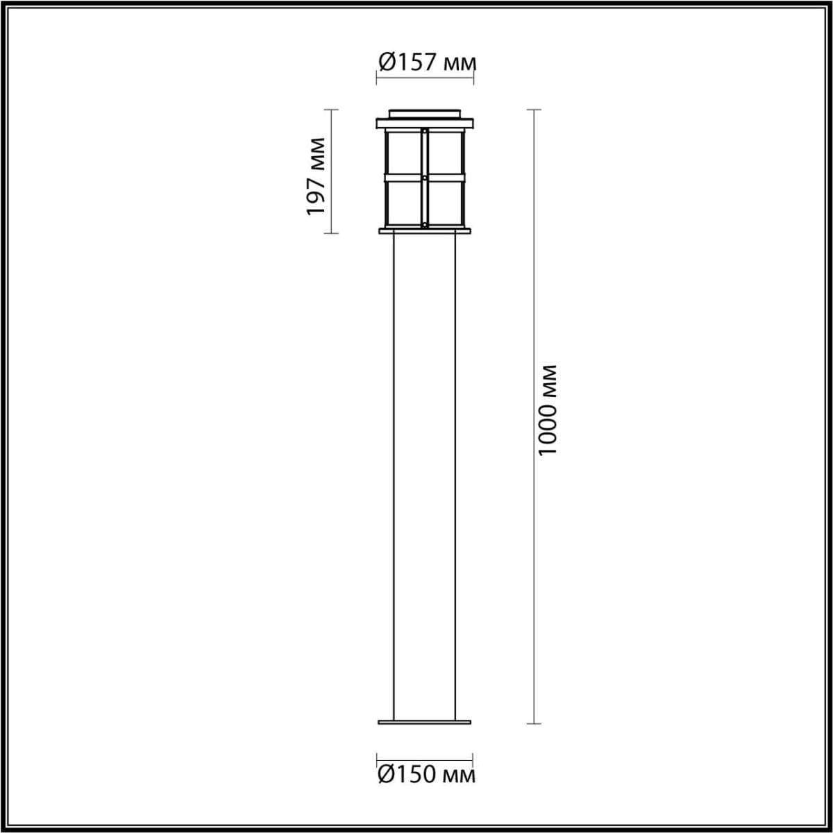 Odeon Light 4964/1F NATURE ODL22 581 черный/стекло Ландшафтный светильник на столбе E27 1*60W IP44 MAGUS — миниатюра 3