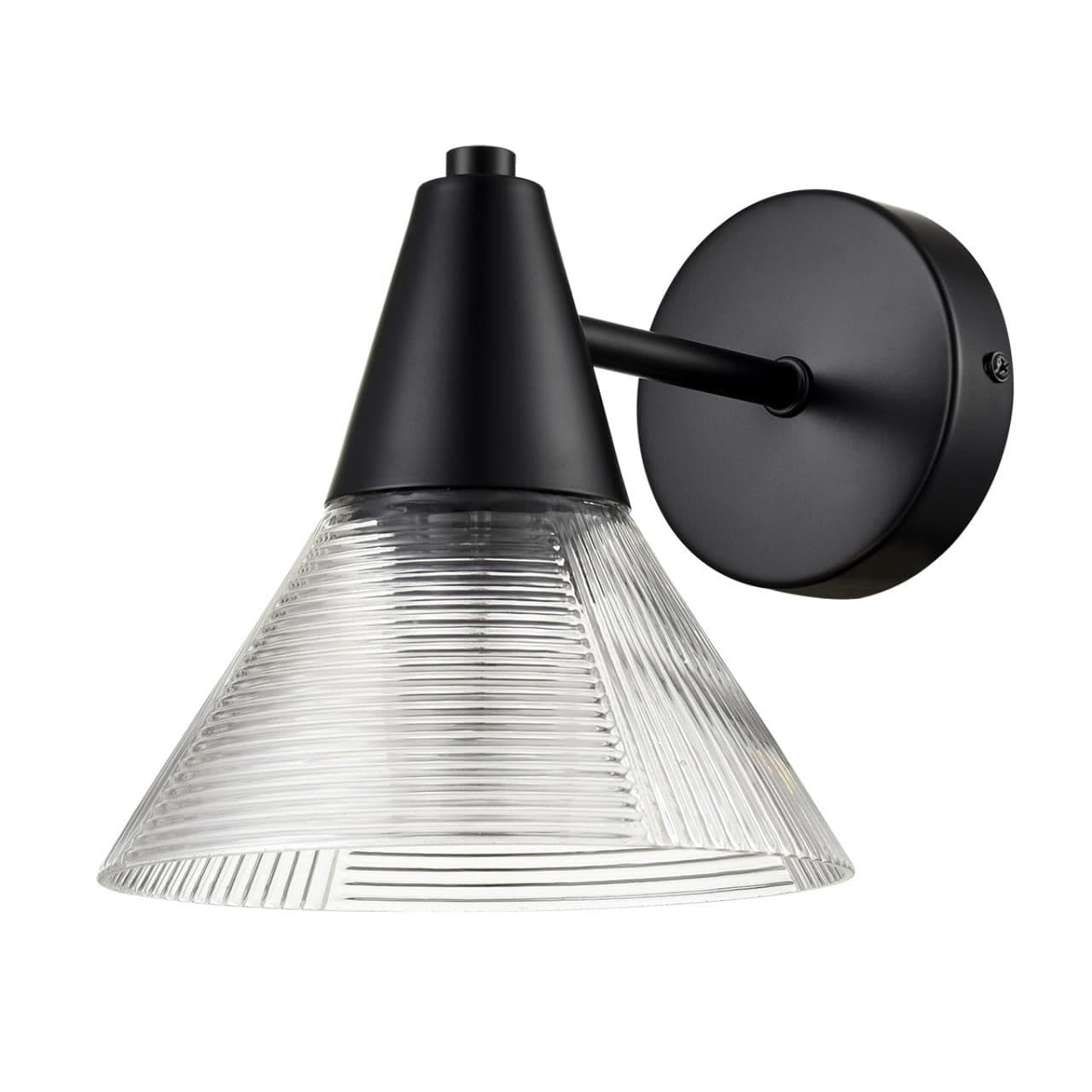Lumion 6595/1W MODERNI LN24 черный/прозрачный, металл/стекло Бра E27 1*60W 220V CORNE