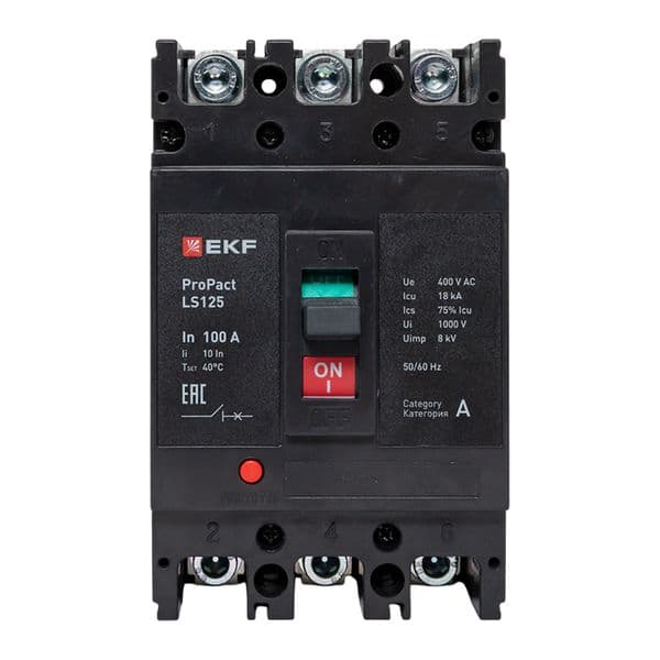 EKF Выключатель автоматический в литом корпусе ProPact LS125 100А 3P 18кА — миниатюра 8